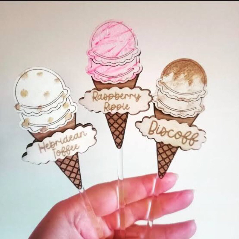 

Ice cream tag label es krim bentuk cone