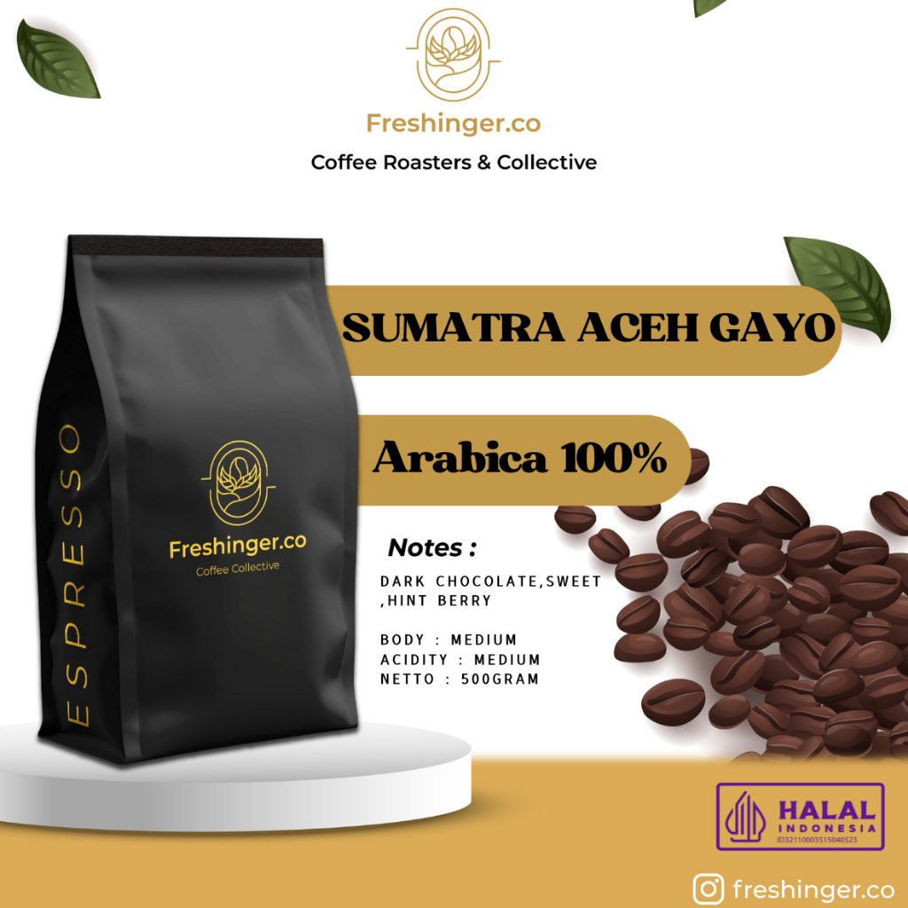 

Arabika Espresso Aceh gayo premium 500gram