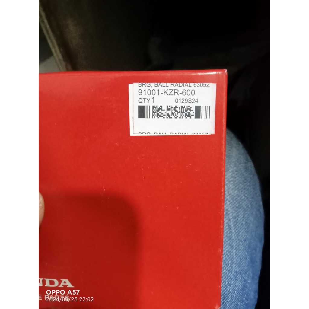 Laher Kreg As KZR Kecil AHM 91001-KZR-600 Bearing Ball KZR 6305Z Original Honda Genuine Parts