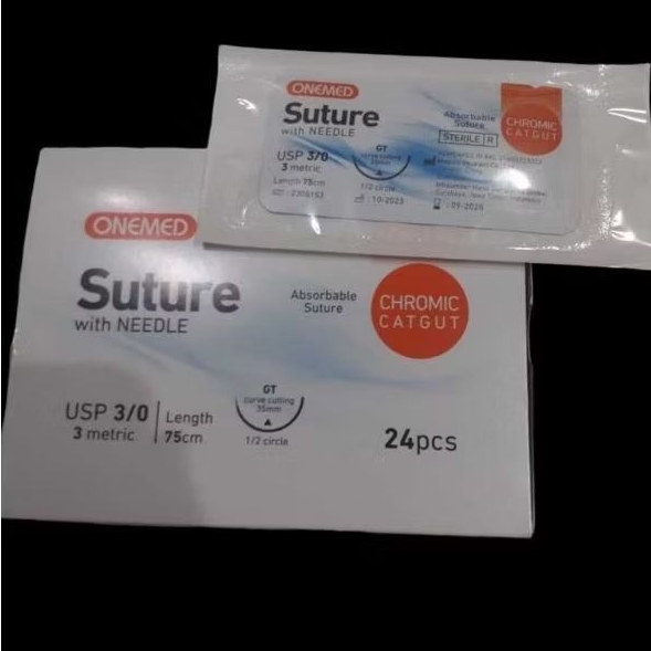 Catgut Chromic / Catgut Plain / Catgut Silk / Benang Jahit - Onemed