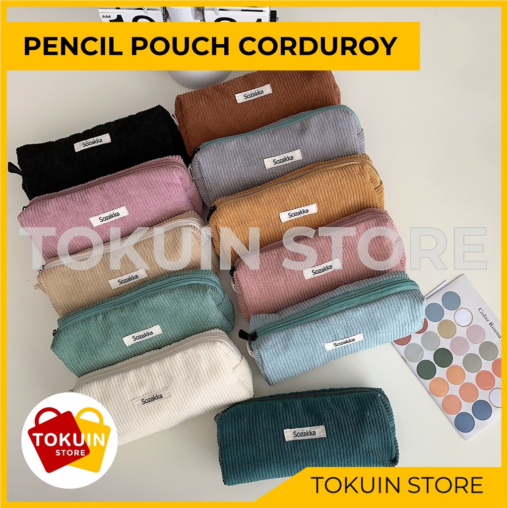 

Tempat Pensil Pencil Pouch Case Kosmetik Make Up Kotak Pensil Corduroy Soza