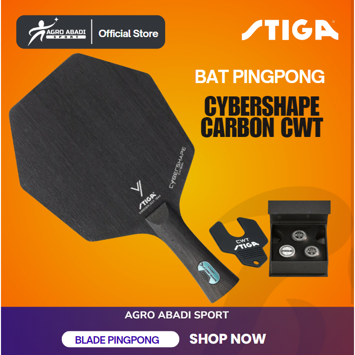 STIGA Cybershape Carbon CWT - Kayu Blade / Bet Pingpong Standar ITTF JTTAA