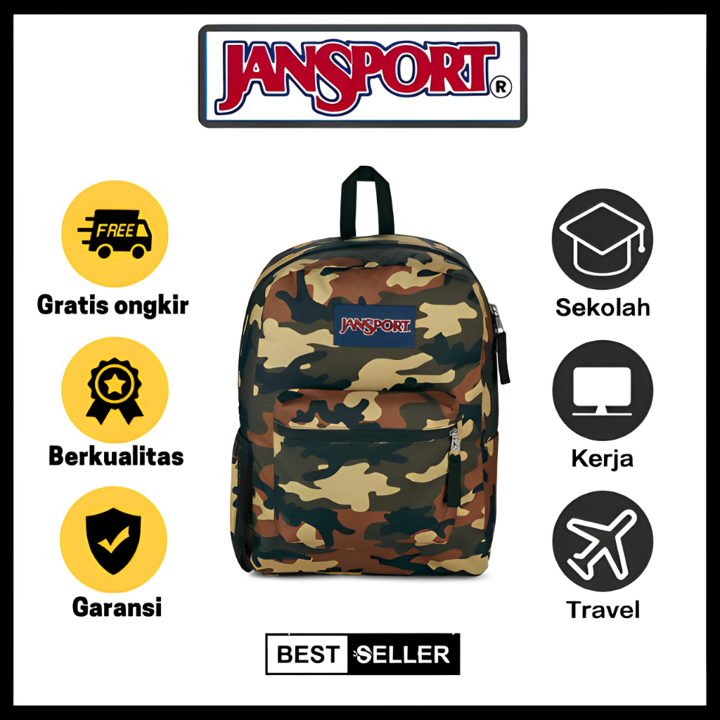 TAS RANSEL JANSPORT - Tas Ransel Jansport Buckshot Camo - Tas Jansport Wanita Dan Pria Original - Ta