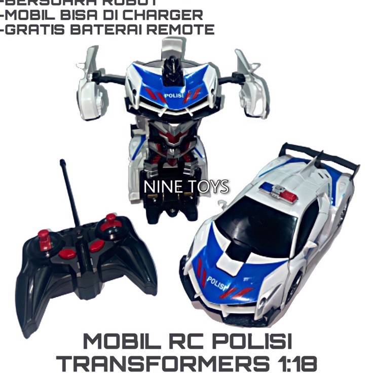 Obral Populer  REMOTE RC REMOTE CONTROL MOBIL ROBOT POLISI ROBOT BATASI MOBIL REMOTE BERUBAH ROBOT R