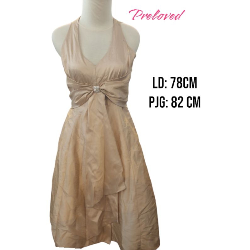 Dress preloved Gold berpita