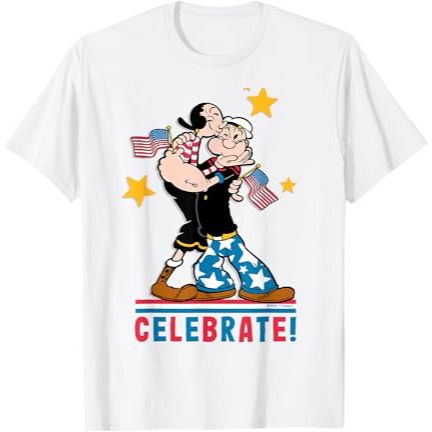 BAJU KAOS DISTRO 4th of July Popeye and Olive Oyl Patriotic His and Hers T-Shirt