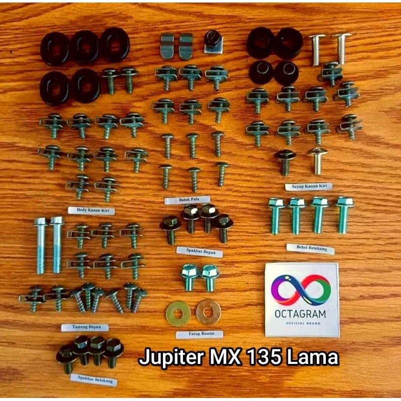 Baut Full Set body Yamaha Jupiter MX 135 Lama / Baut lengkap bodi Jupiter MX 135 Old