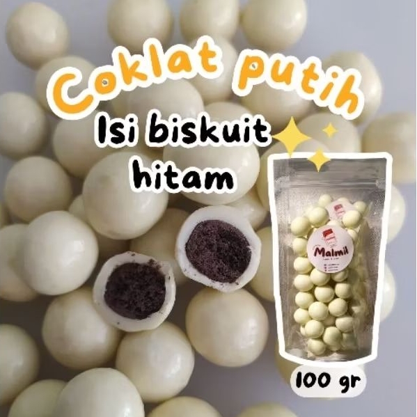 

[BISA COD] Coklat Putih Isi Biskuit Hitam Oreo Choco White 100gr Malmil Coklat