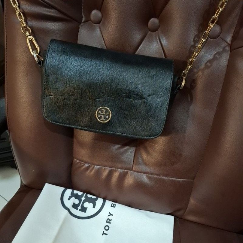 TB TORY BURCH ROBINSON MINI CHAIN STRAP PRELOVED ORIGINAL 100%