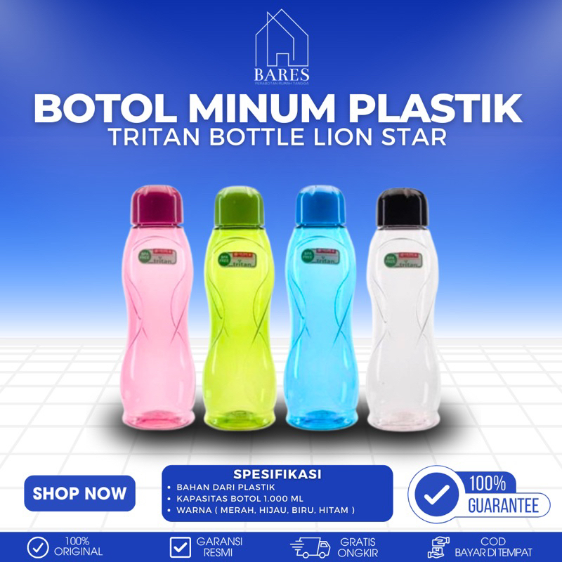 Lion Star Tritan Bottle 1000ml Botol Minum Plastik 1 Liter