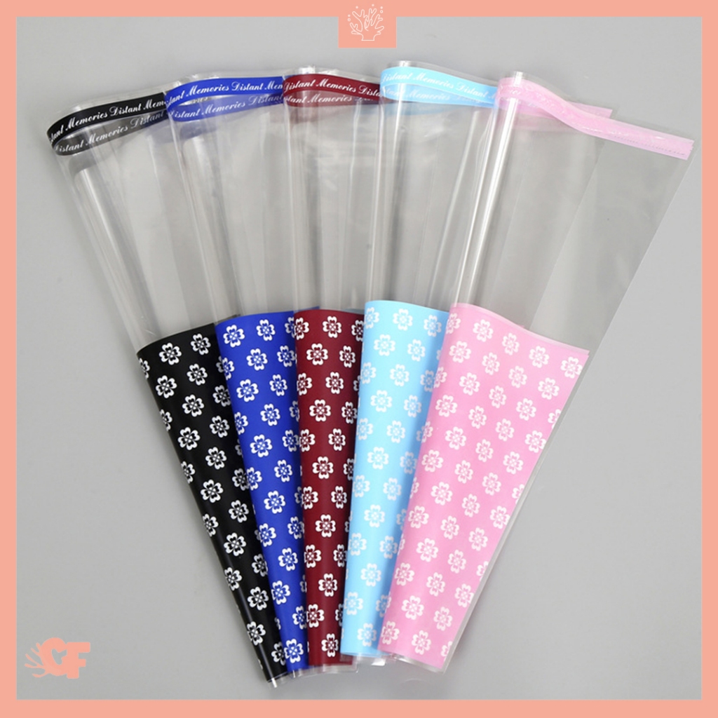 

20 LEMBAR Plastik Single Wrapping Flower Wrapping Plastic Single Flowers Cellophane KB6154