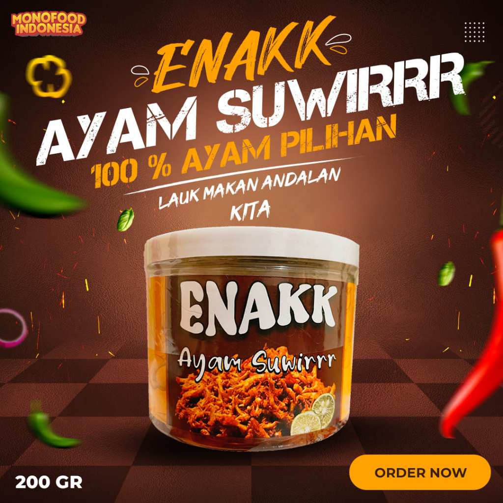 

Ayam Suwir ENAKK 200gr Pedas | Monofood