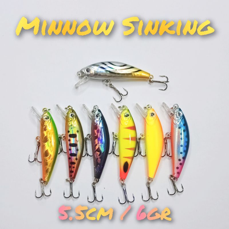 Lure Minnow UL 5.5cm 6gr Umpan Pancing Minow Sinking Ultralight