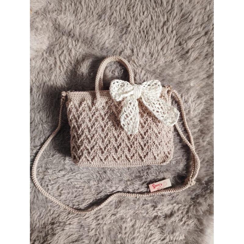 Ribbon Bag Crochet|Tas Rajut Selempang|Tas Selempang Rajut|Tas Rajut Murah|Tas Rajut Handmade|Tas Wa