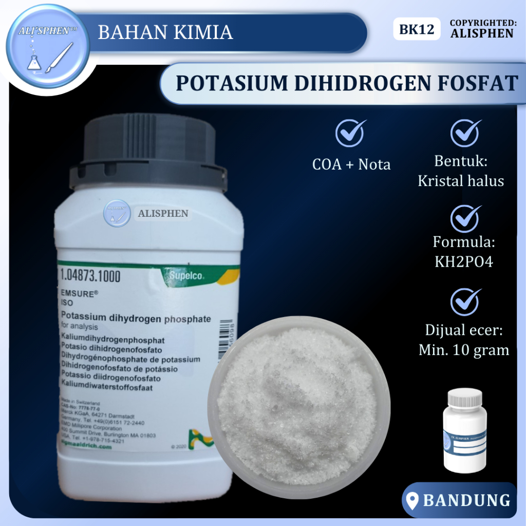 [BK12] KH2PO4 Potassium Dihydrogen Phosphate / Potasium Dihidrogen Fosfat / KH2PO4 | Merck | EMSURE 