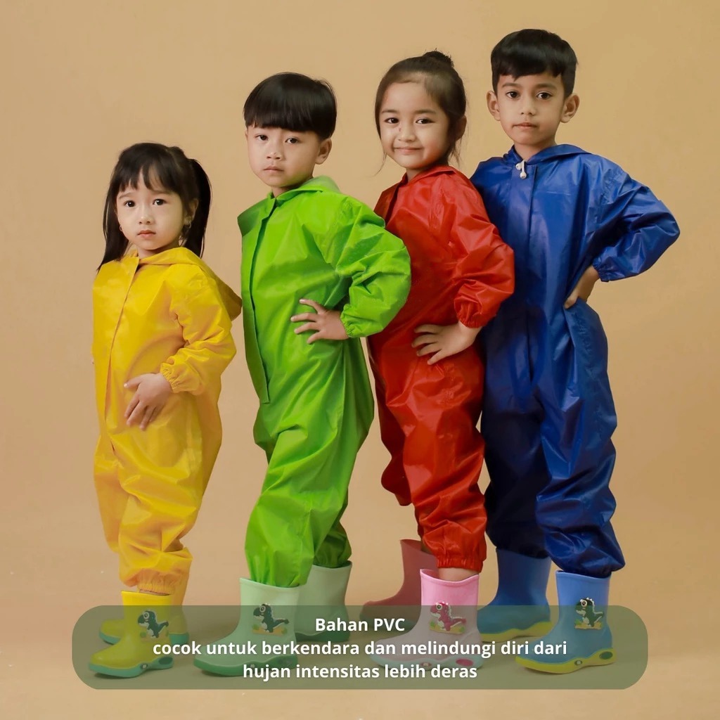 JAS HUJAN ANAK / JAS HUJAN JUMPSUIT ANAK / JAS HUJAN APD ANAK Jas Hujan Hazmat Anak