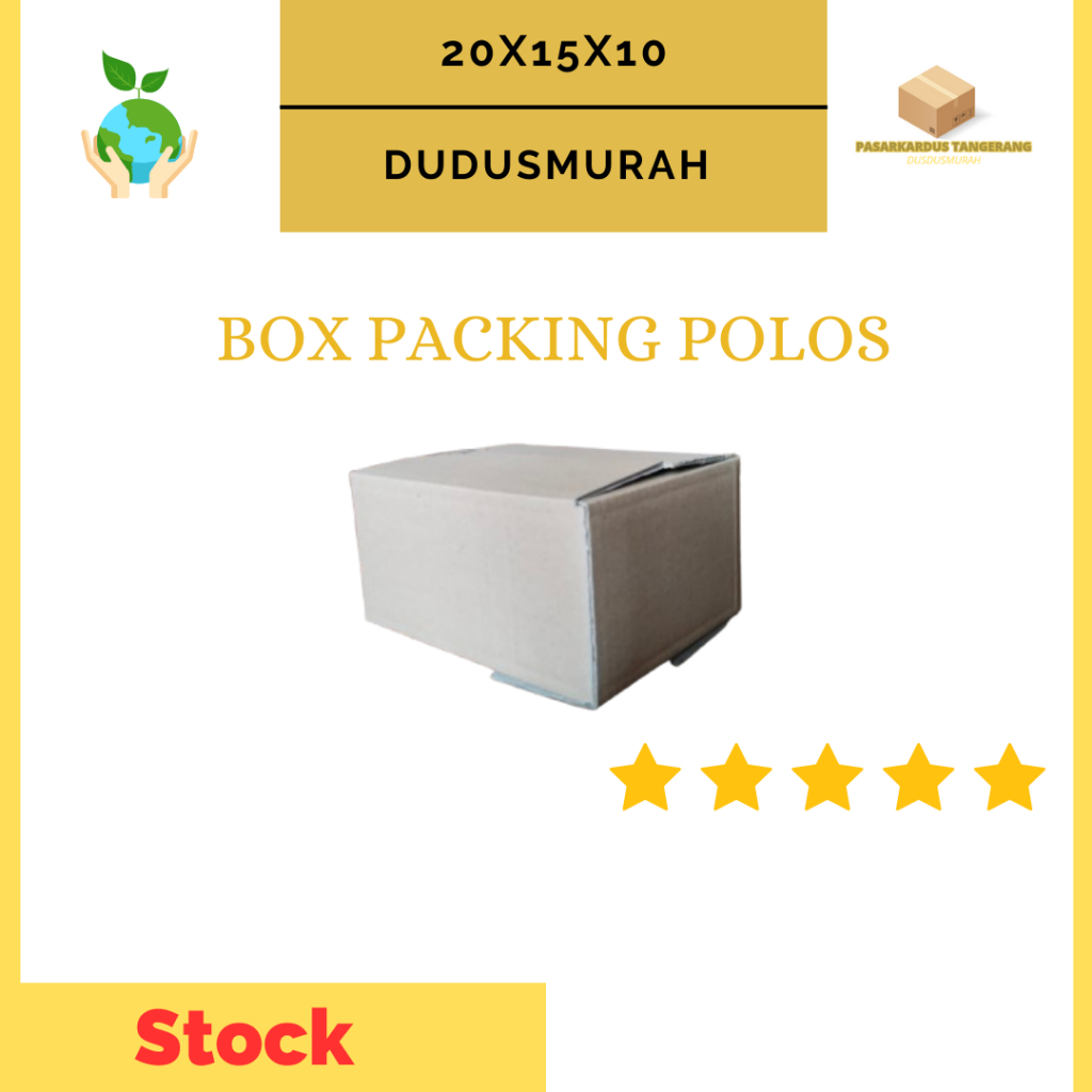 

Kardus Packing Kardus Polos 20x15x10cm - Karton (10pcs) Box Standar Dus Packaging Polos Murah/Kardus Tebal/Kardus Murah/Box Makanan/Box Perabotan/