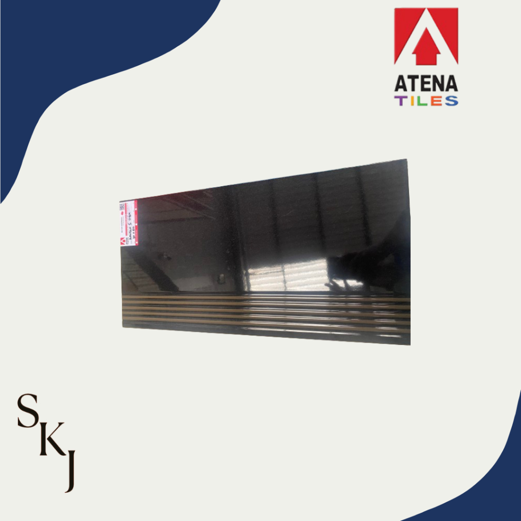 Keramik Tangga 30x60 cm Atena Ravelo Dark Black  Step Nosing