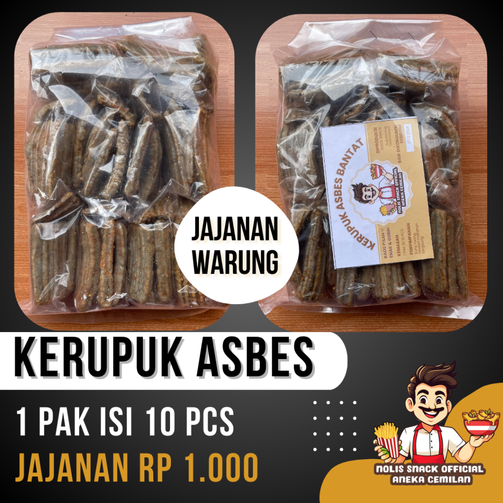 

Kerupuk Seblak Asbes (Isi 10pcs/ Pak) Gurih Pedas // Kerupuk Jengkol // Aneka Jajanan Viral // Nolis