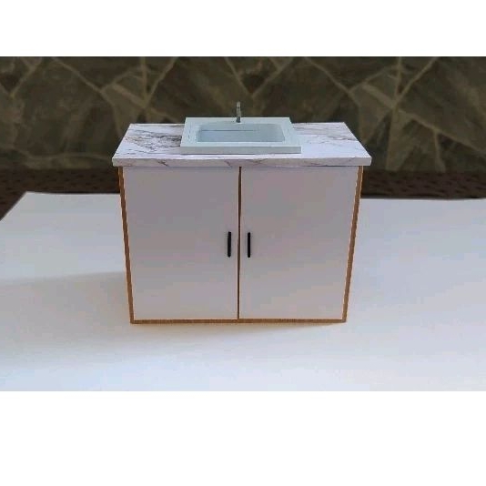 Miniatur meja wastafel skala 1:10