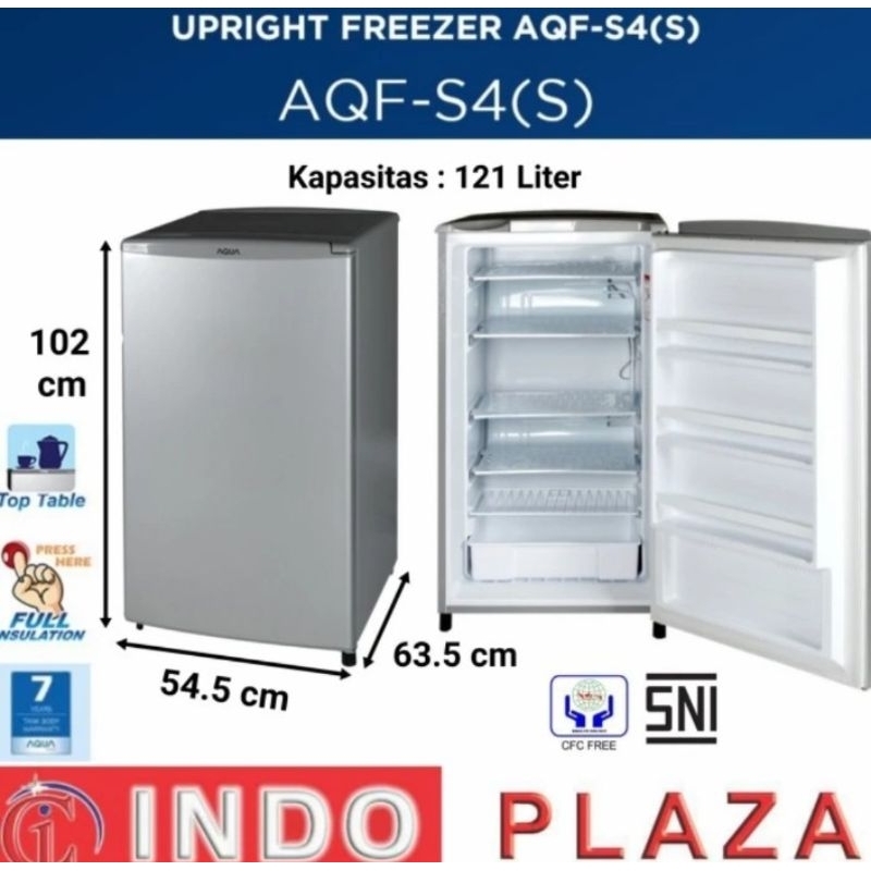 KULKAS FREEZER BERDIRI 4 RAK AQUA JAPAN AQF-S4