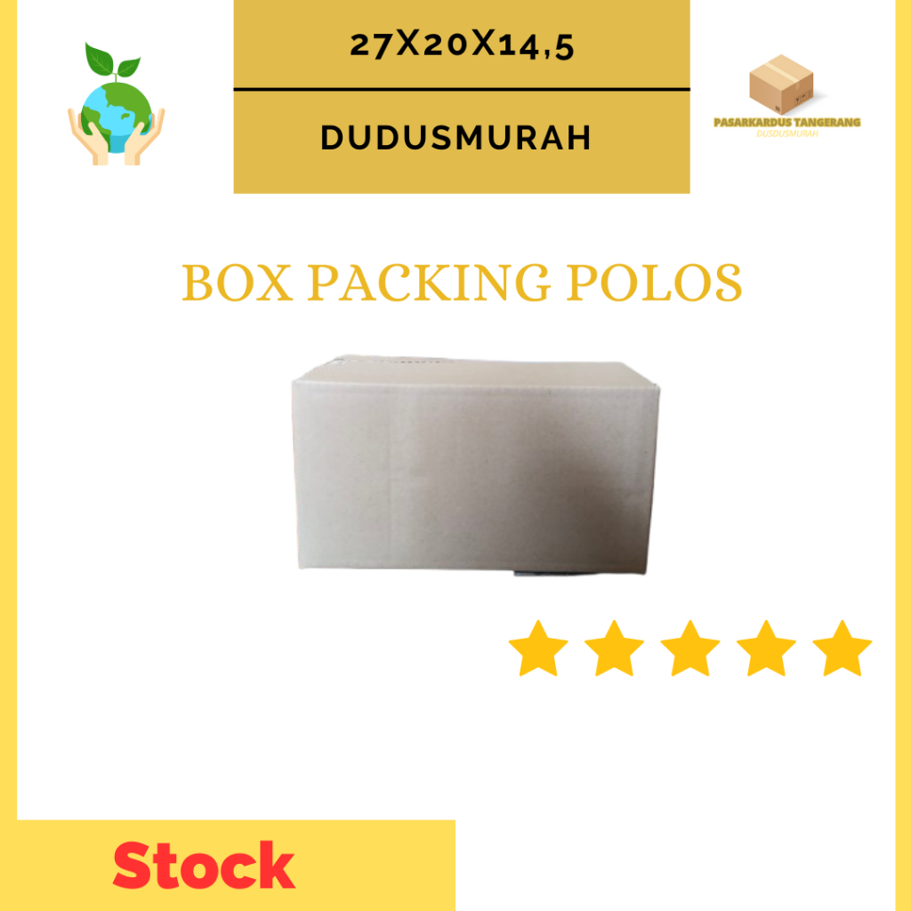 

Kardus Packing Kardus Polos 27x20x14,5cm - Karton (10pcs) Box Standar Dus Packaging Polos Murah/kardus Murah/Kardus Custom/Box Custom/Box Serba Guna/Kardus Perabotan