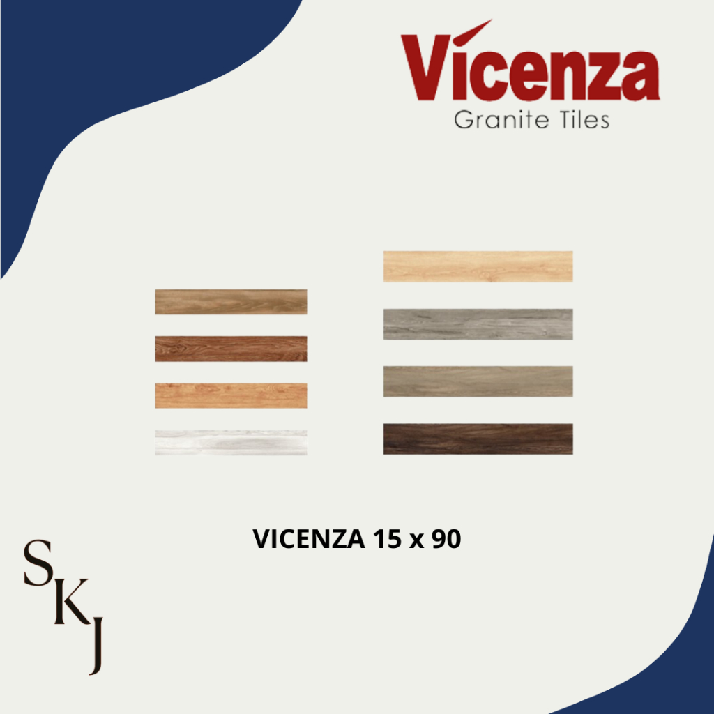 Granite Tile Vicenza Granit Lantai Motif Parket Kayu 15x90