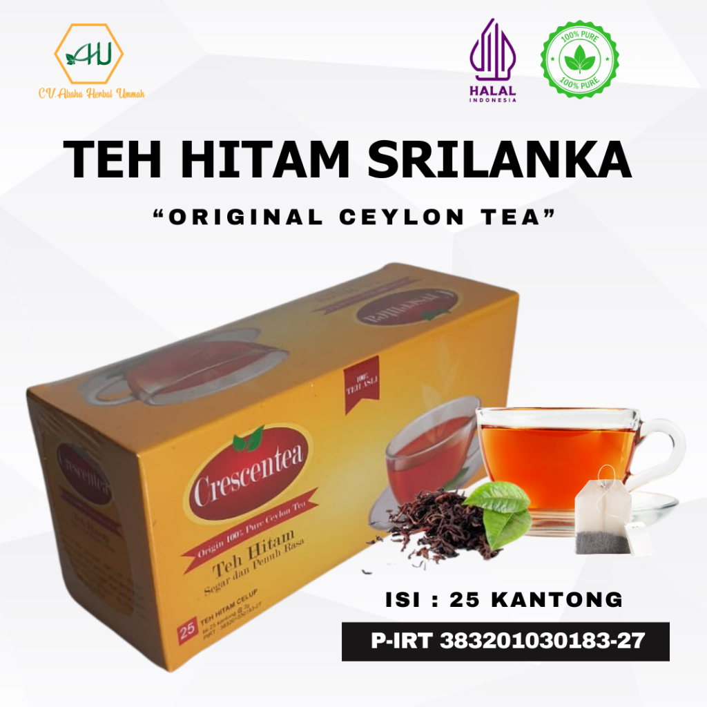 

Abaha Teh Hitam Srilanka Crescentea - Ceylon Tea/ Black Tea Untuk Kolesterol dan Diabetes