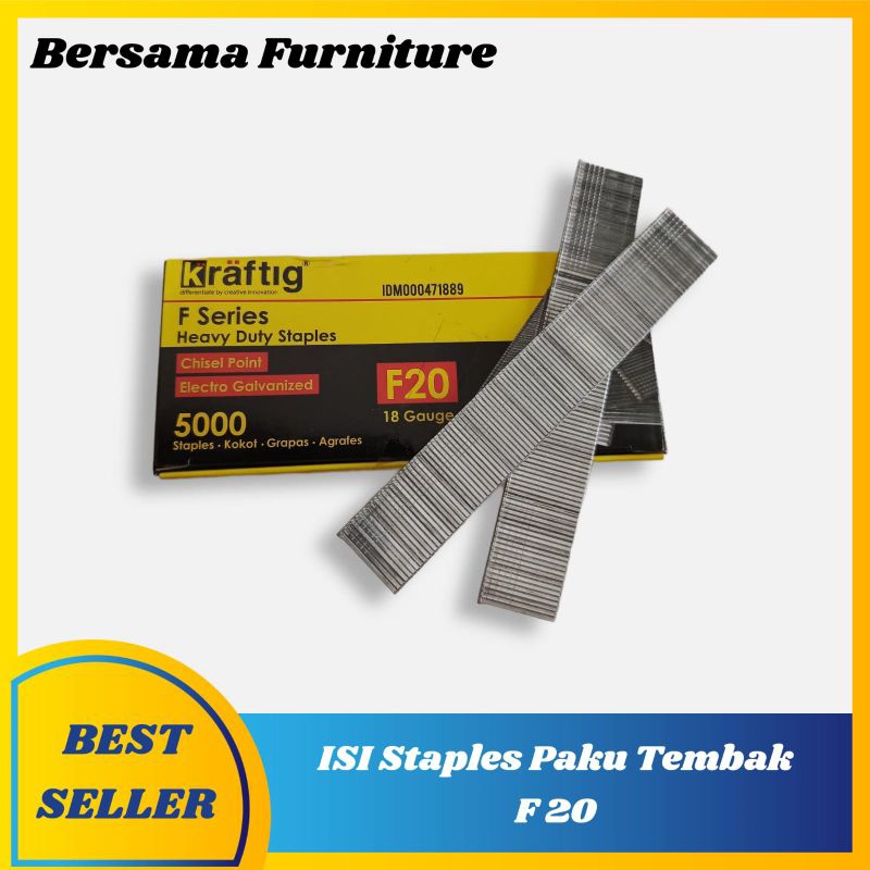 

KRAFTIG Isi Paku Tembak F20 / isi paku tembak 20mm / isi staplergun / Refill AIR NAILER ISI 5000 PCS