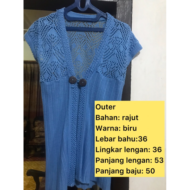 Outer rajut biru muda