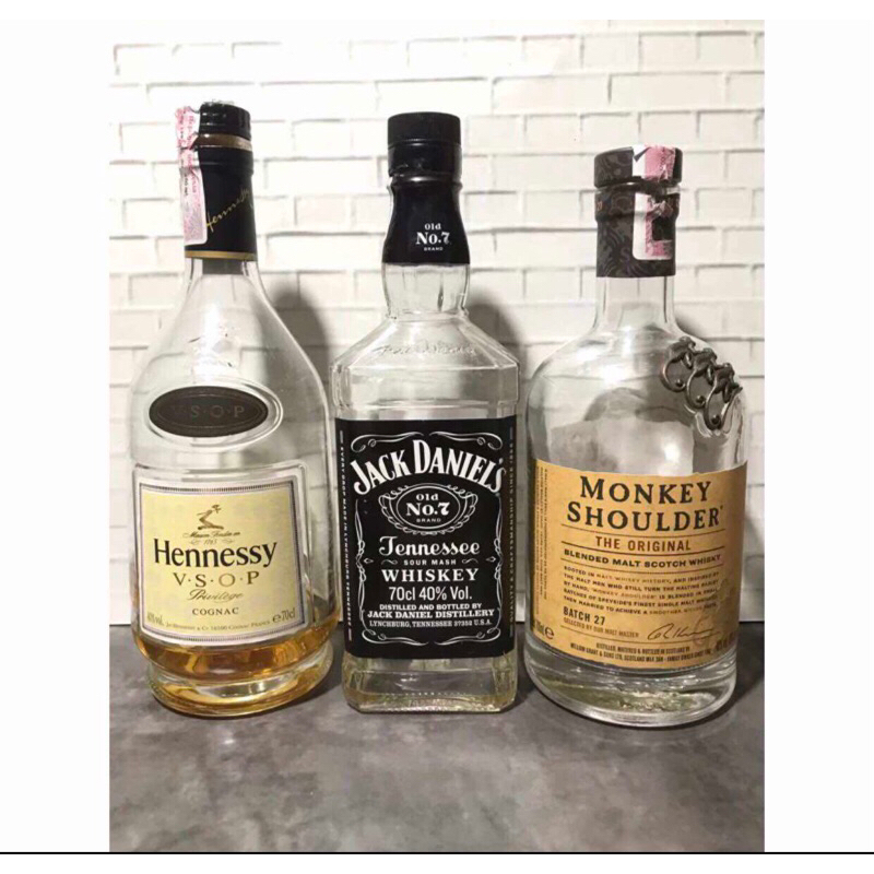 botol bekas miras jackdaniels chivas / botol pajangan / botol koleksi