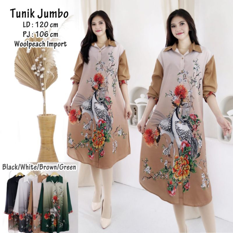 #A25 Kemeja Tunik Jumbo Import Motif New