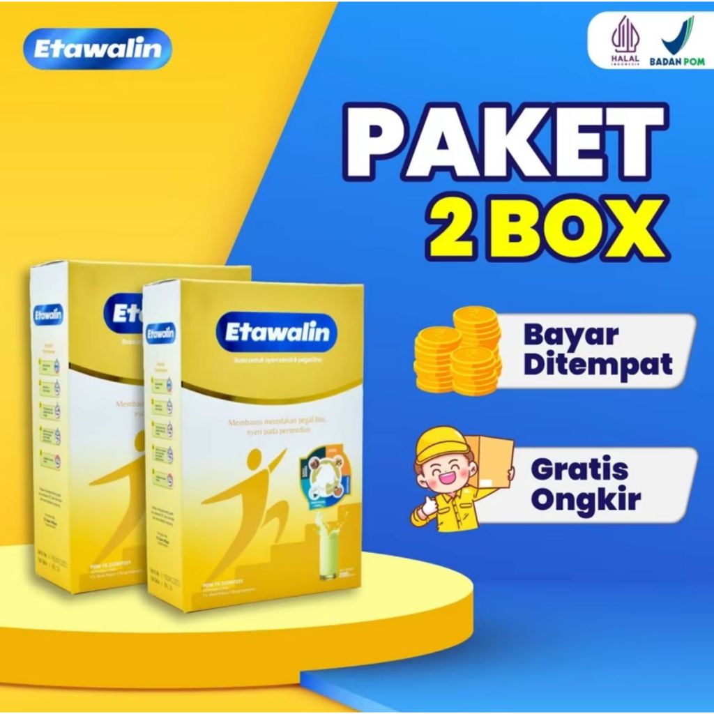 

PAKET 2 BOX ETAWALIN - Susu Kambing Etawa Bantu Atasi Masalah Nyeri Sendi Pegal Linu Nyeri Tulang Rematik Kesemutan Radang Sendi Cegah Osteoporosis Pengeroposan Tulang Tingkatkan Kepadatan Tulang Paket Hemat Asli Original Termurah Terlaris