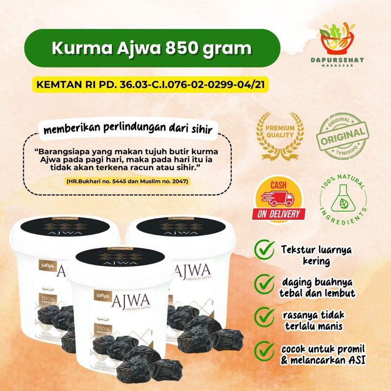 

Kurma Ajwa 850gr kemasan ember premium Kurma Nabi kemasan dus premium Asli Madinah Authentic Safiya Food oleh oleh haji dan umroh makassar