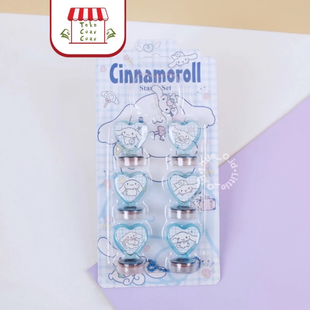 

TCC Stempel Cap Nine T-Shaped Stamp Set Anak Karakter SANRIO Isi 9pcs Stempel Anak Lucu Stationery Stempel Omoticon Safe INK