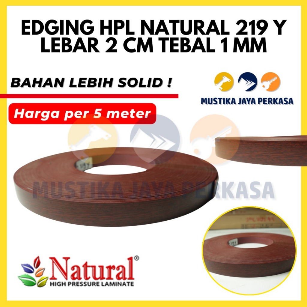Per 5 Meter Edging HPL Natural NE 219 Y Motif Woodgrain Serat Kayu