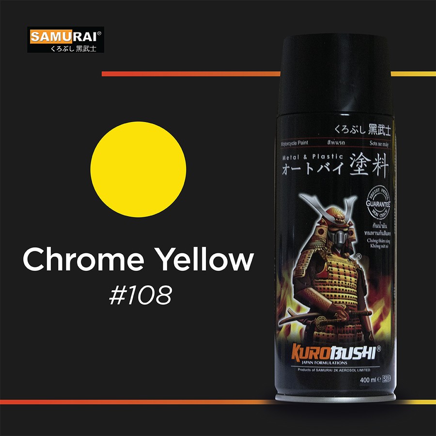 108 Chrome Yellow Samurai Paint Warna Standar- Pilok / Pilox / Pylox