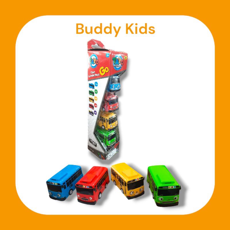 2088-4A/Mainan Mobil Tayo Pull Back Isi 4 pcs - Mobil Tayo Set Murah/Mainan Anak Tayo Bus Little Bus