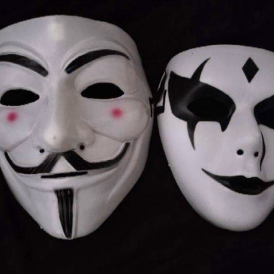 Topeng Hacker Joker Random Topeng Spon Anonymous topeng seram badut