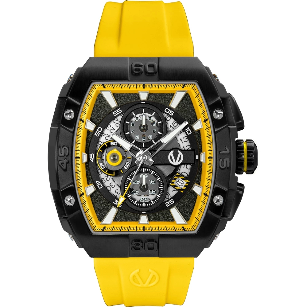 Jam Tangan Pria Tali Karet Christ Verra CV 53606G-36 BLK/YLW