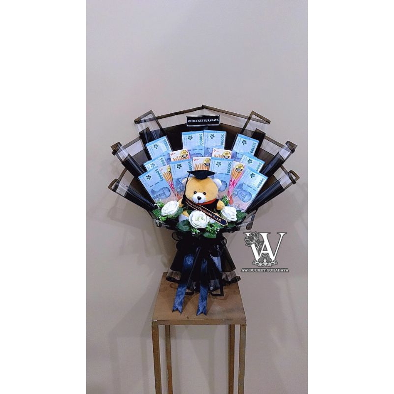 BUKET BONEKA WISUDA / BUCKET UANG / BUCKET POCKY / BUCKET BONEKA POCKY DAN UANG