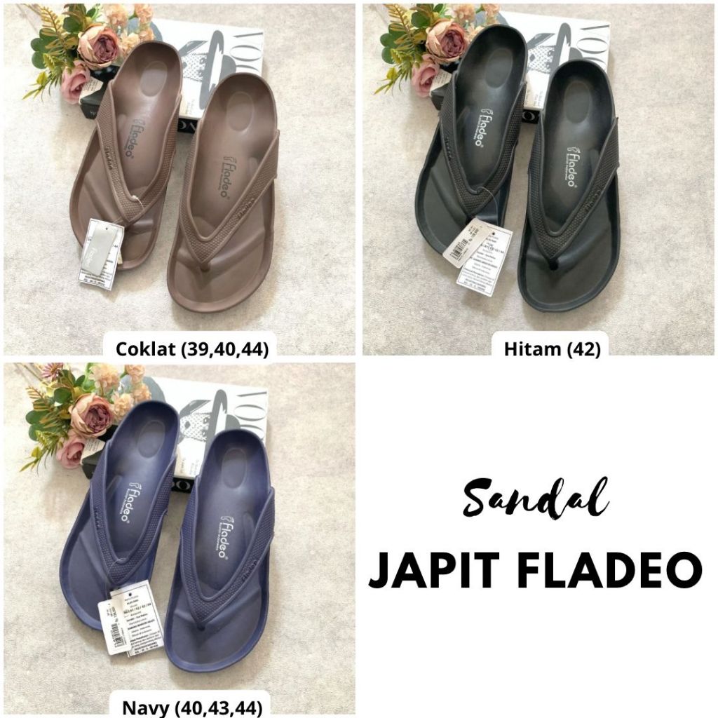 SANDAL JAPIT COWOK POLOS FLADEO ORIGINAL