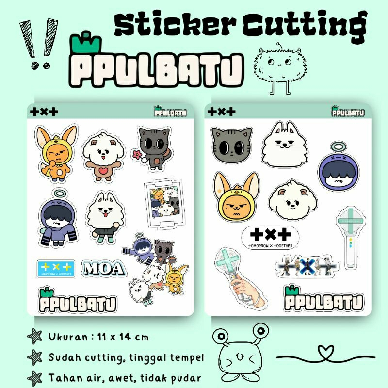 

STICKER CUTTING PPULBATU TXT YEONJUN SOOBIN BEOMGYU HUENING KAI TAEHYUN HWANGCHOON BAMGEUT DAGONYANG NYARING