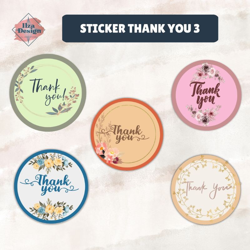 

STICKER THANK YOU 100PCS / STICKER TERIMA KASIH / STICKER FLOWER THANK YOU