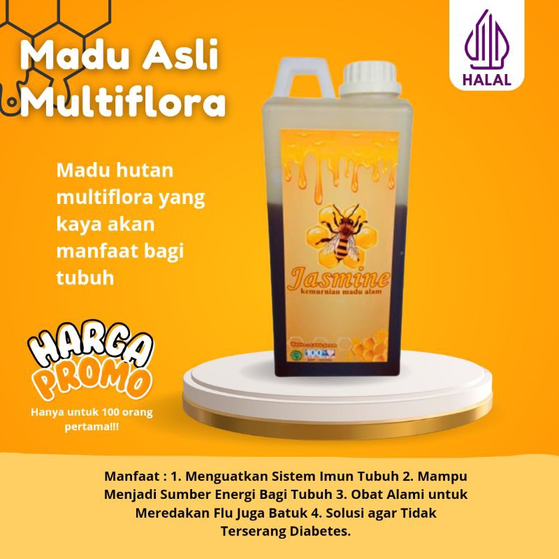 

Madu Asli Multiflora Madu Hutan Murni 1kg