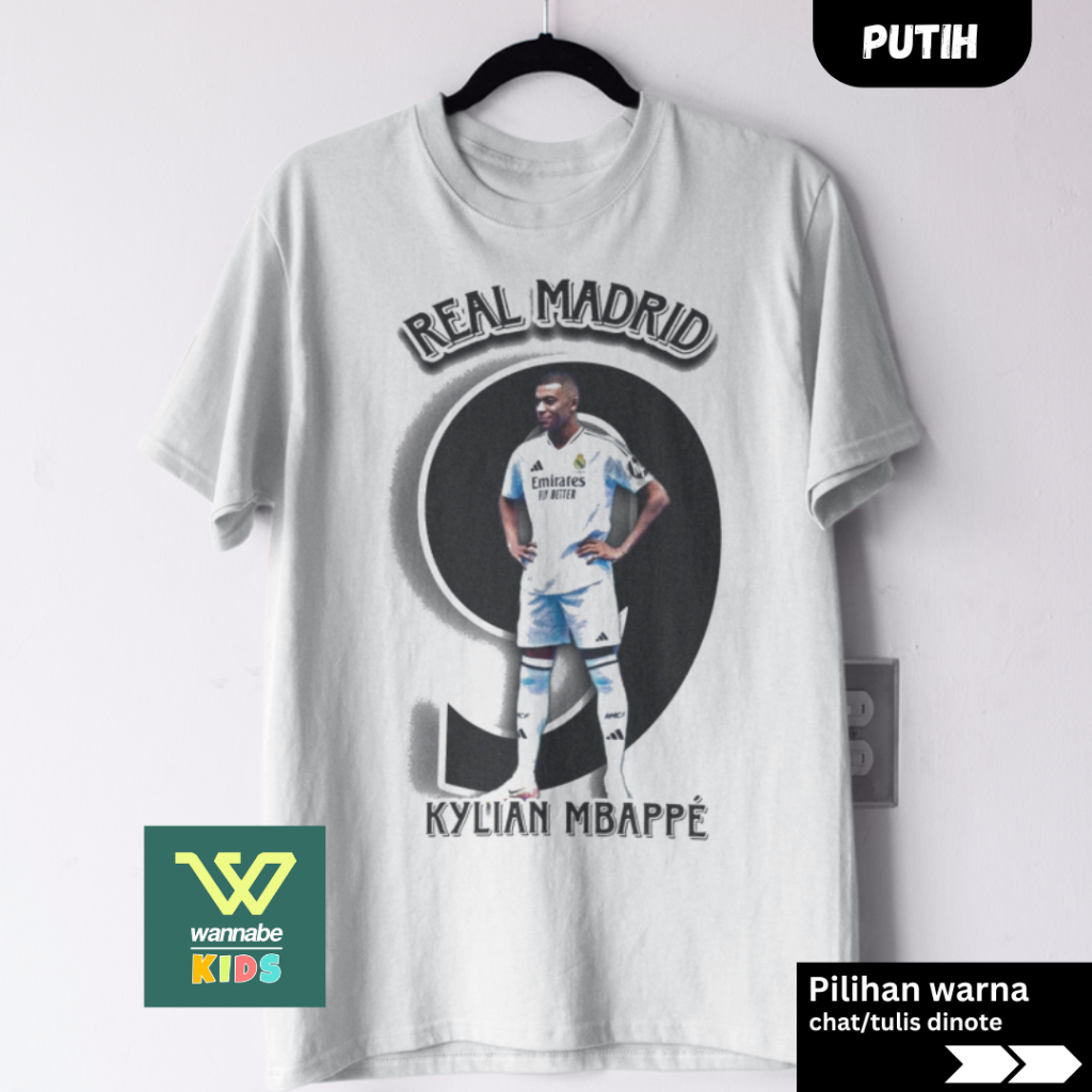 KAOS DEWASA DAN ANAK BOLA REALMADRID MBAPPE 2 BAJU ANAK 2 - 12 TAHUN KAOS DEWASA S - 7XL BIGSIZE JUM