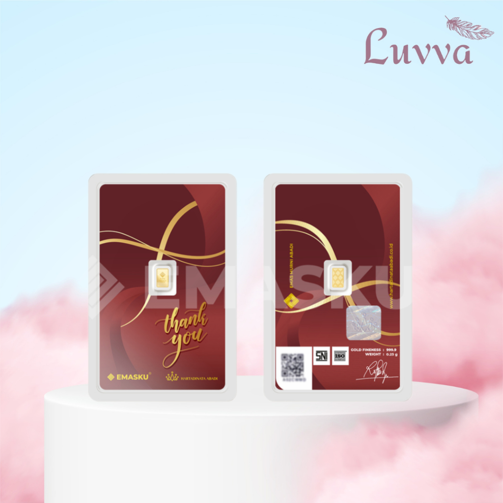 LOGAM MULIA MICRO GOLD EMASKU 0.1GR DAN 0.25GR THANK YOU SERIES