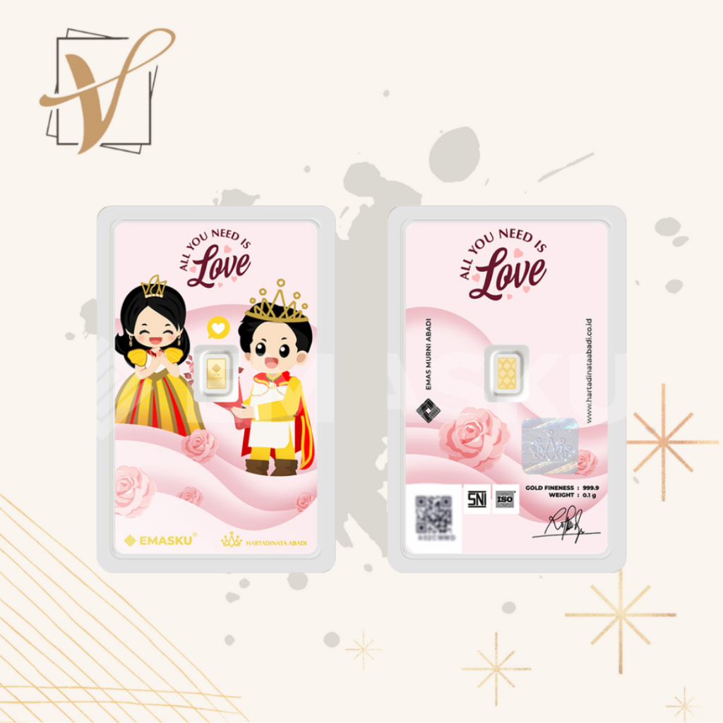 Logam Mulia Micro Gold Emasku Love 0.1gram dan 0.25gram