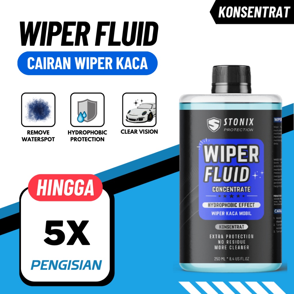 Wiper Fluid Cairan Air Wiper Pembersih Kaca Hydrophobic Daun Talas