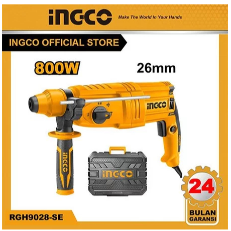 Mesin Bor Bobok Tembok Beton Rotary Hammer Drill INGCO RGH9028